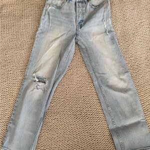 GAP cheeky straight distressed light denim